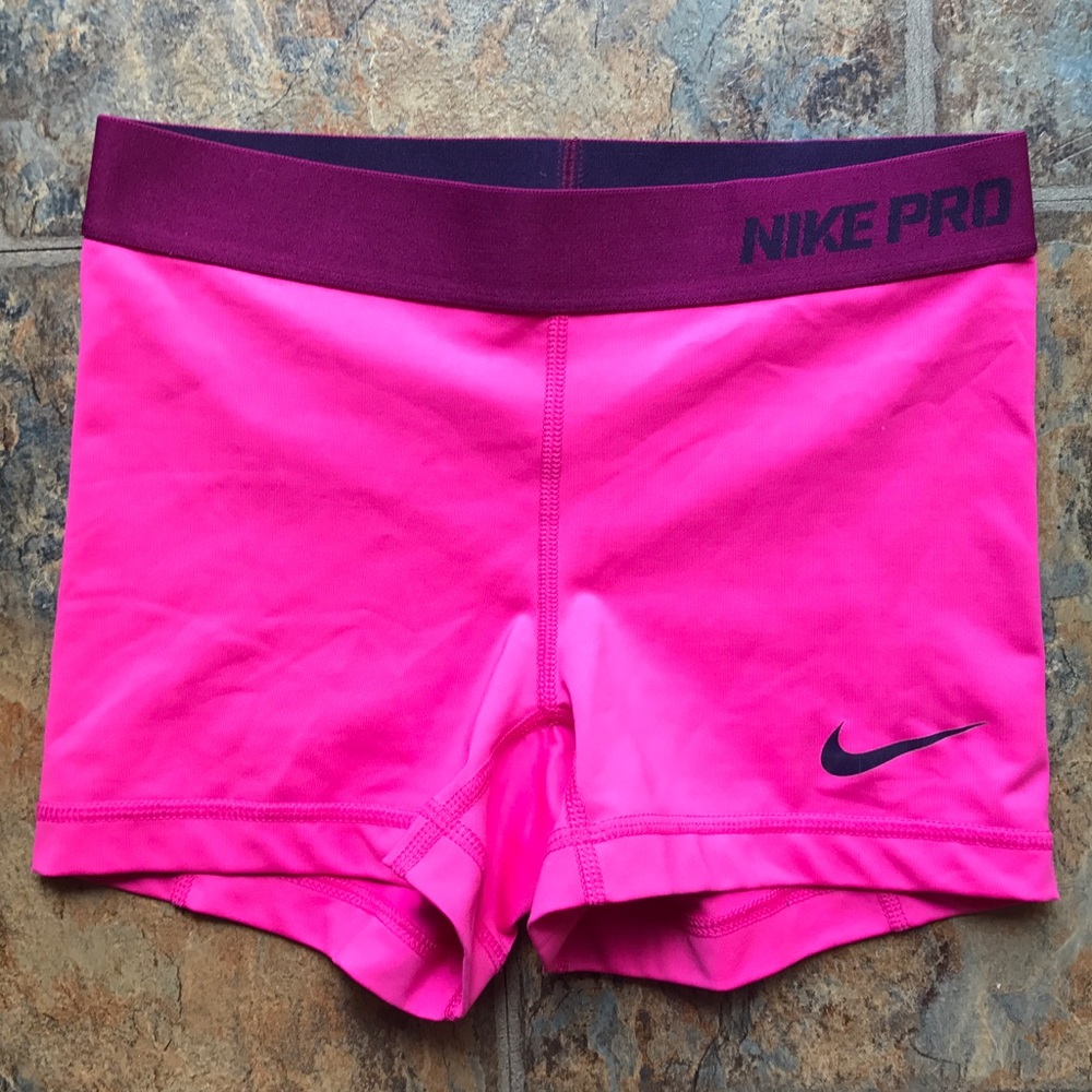 Hot pink Nike Pro dri-fit spandex